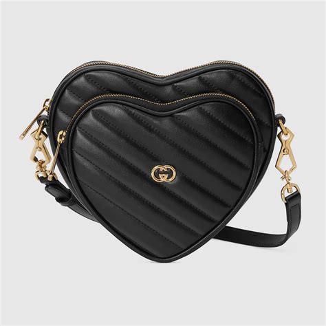 borsa gucci nera velluti con cuore|Gucci Borsa a Spalla GG Mini Heart .